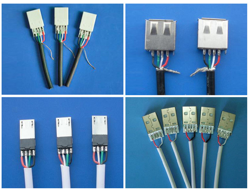 Fully Automatic Usb Cable Making Tin Soldering Machine 90 Degree Soldering Angle